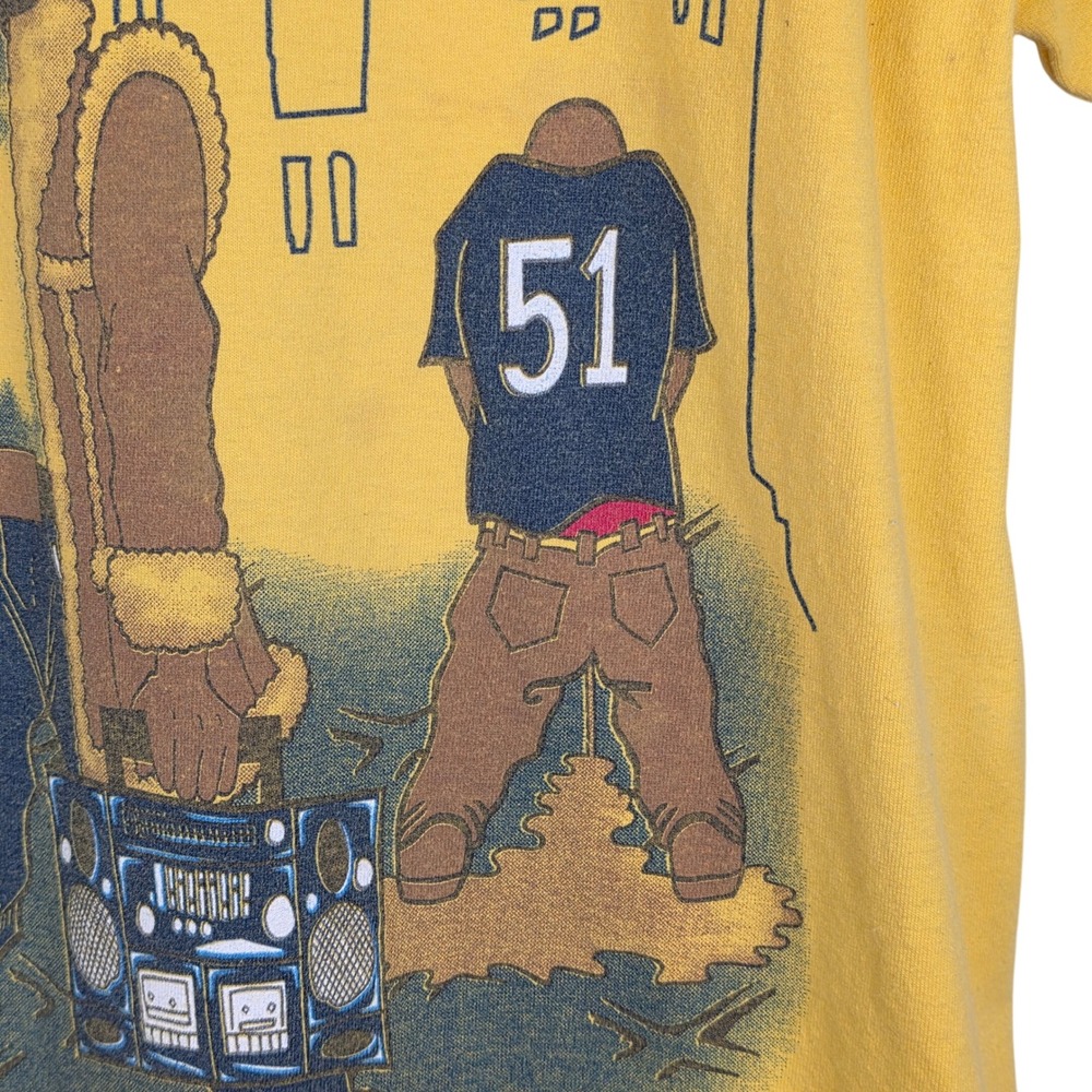 VTG TND Tornado Activewear Mens T Shirt XL Yellow Hip Hop Graphic 2000s Y2K Rare - Picture 3 of 16